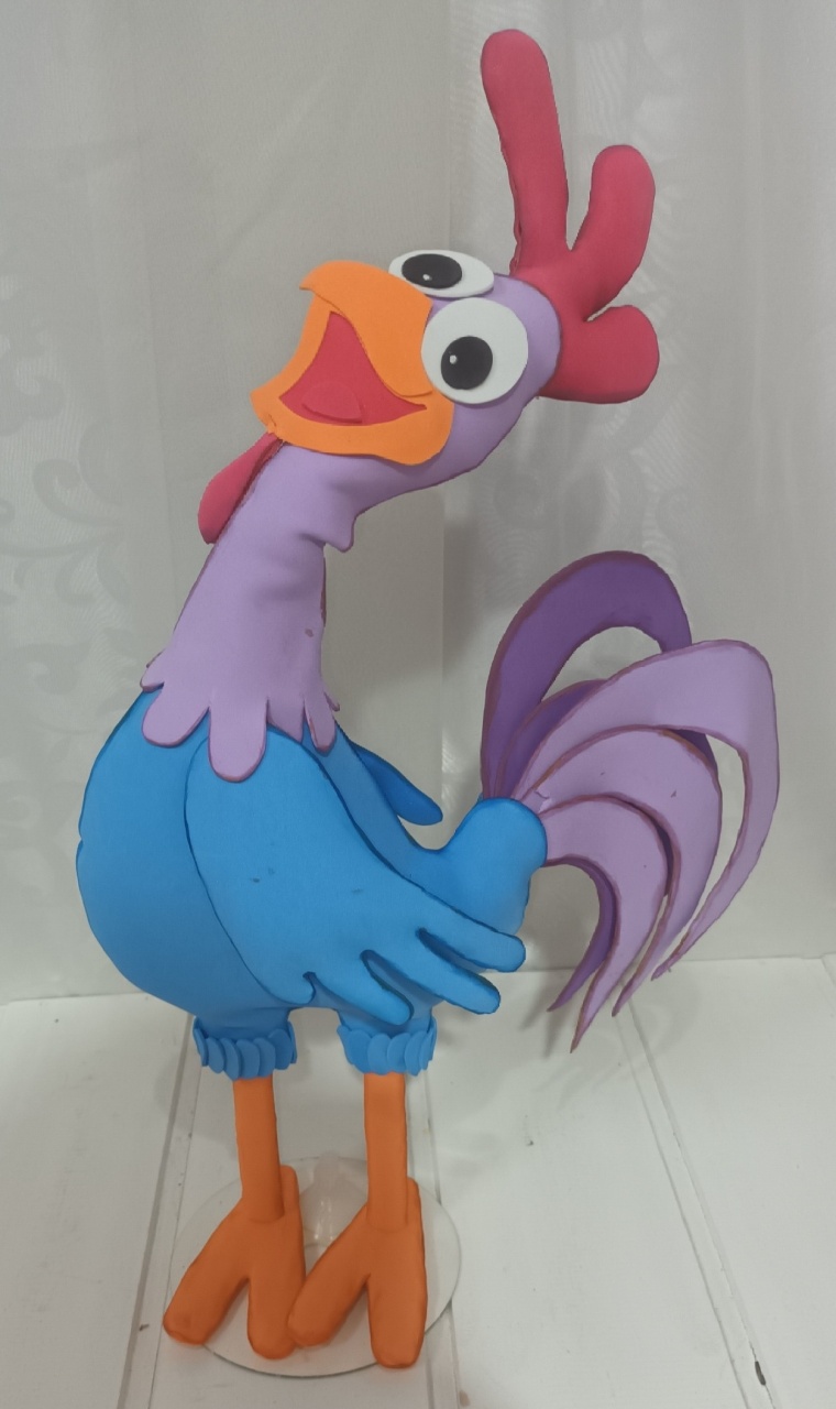 Personagem Eva - Galo Carijó ( Galinha Pintadinha)  - CRIS FEST DECOR - PEGUE E MONTE