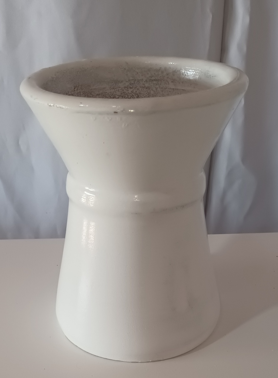 Vaso Barro - Branco M   - CRIS FEST DECOR - PEGUE E MONTE