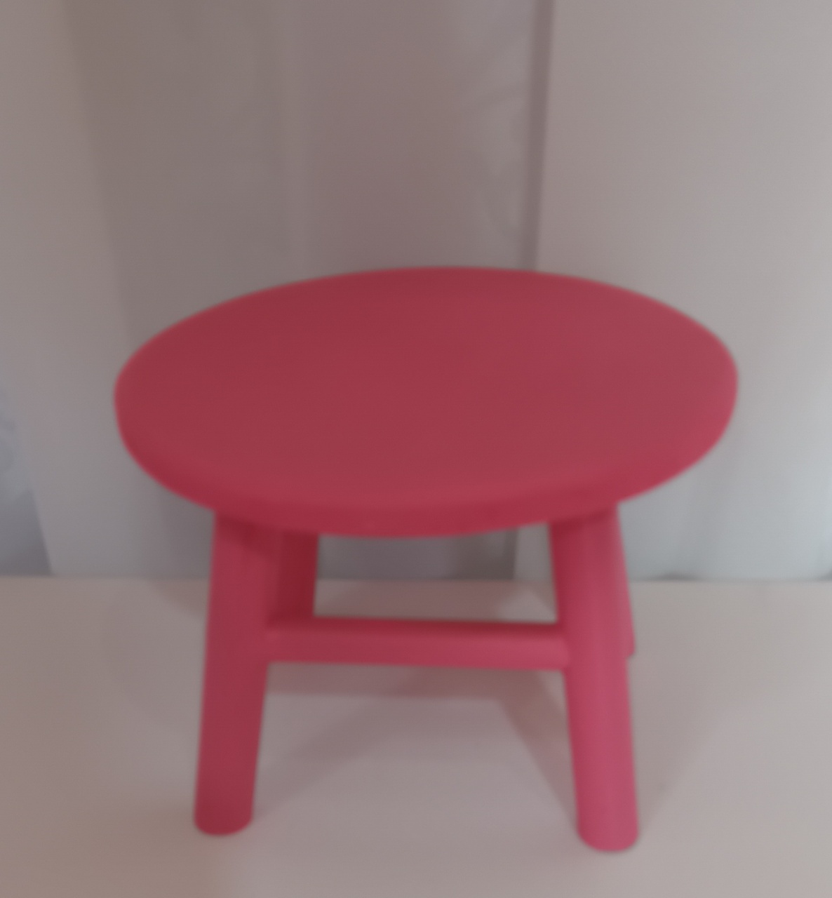 Banquinho Mini Mdf - Redondo Rosa - CRIS FEST DECOR - PEGUE E MONTE