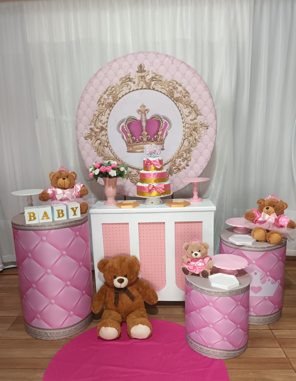 Composição - Chá de Fralda Ursinha Princesa - CRIS FEST DECOR - PEGUE E MONTE