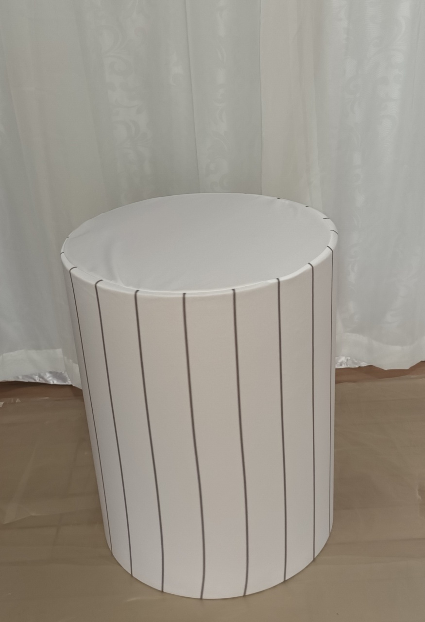 Capa de Cilindro Sublimada: Ripado Branco\M     - CRIS FEST DECOR - PEGUE E MONTE