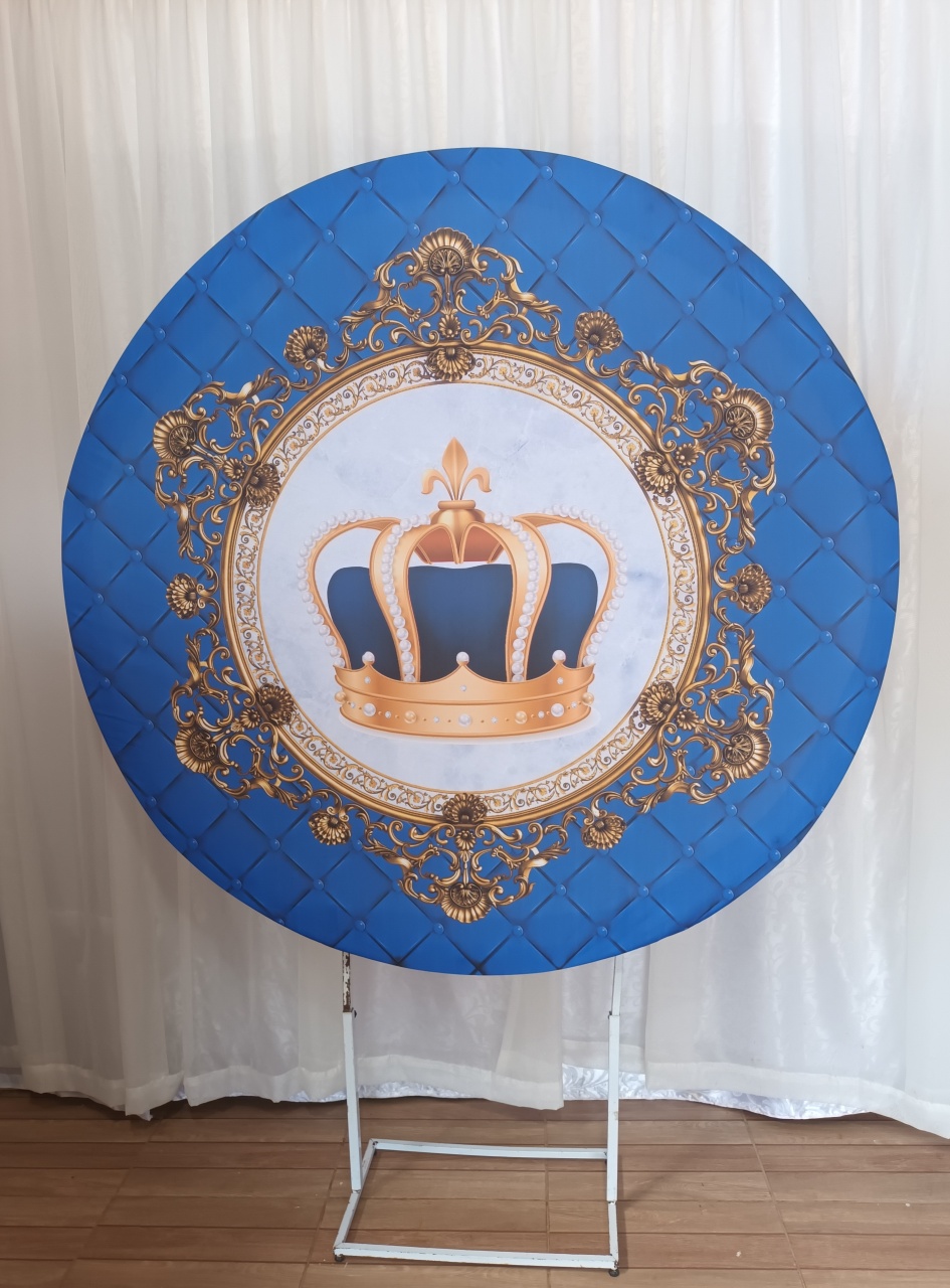 Capa Painel Sublimada 1,50 - Coroa Azul - CRIS FEST DECOR - PEGUE E MONTE