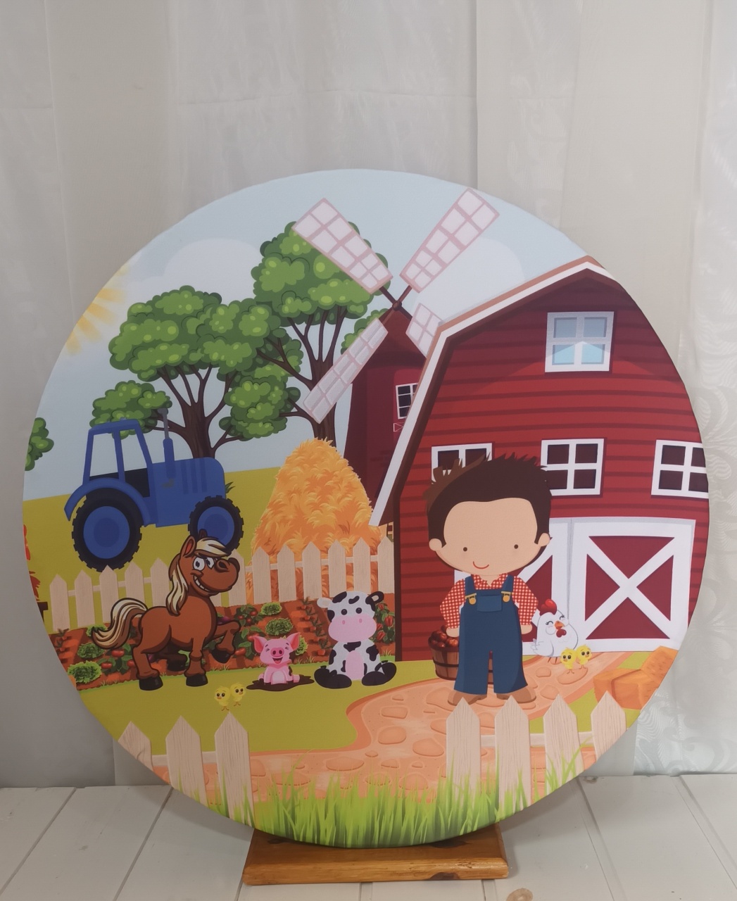 Capa Painel Sublimado 60Cm - Fazendinha - CRIS FEST DECOR - PEGUE E MONTE