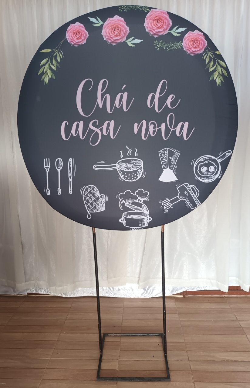 Capa Painel Sublimada 1,20 - Chá de Casa Nova - CRIS FEST DECOR - PEGUE E MONTE