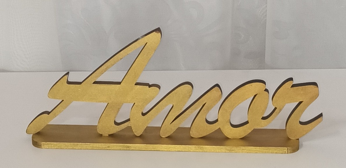 Adereços de Mesa - Palavra "Amor" Mdf - CRIS FEST DECOR - PEGUE E MONTE