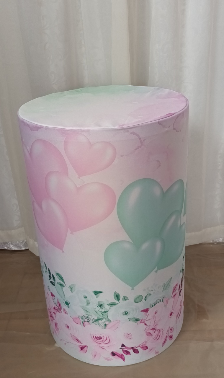 Capa de Cilindro Sublimada: Chá Revelação Verde E Lilás\G       - CRIS FEST DECOR - PEGUE E MONTE