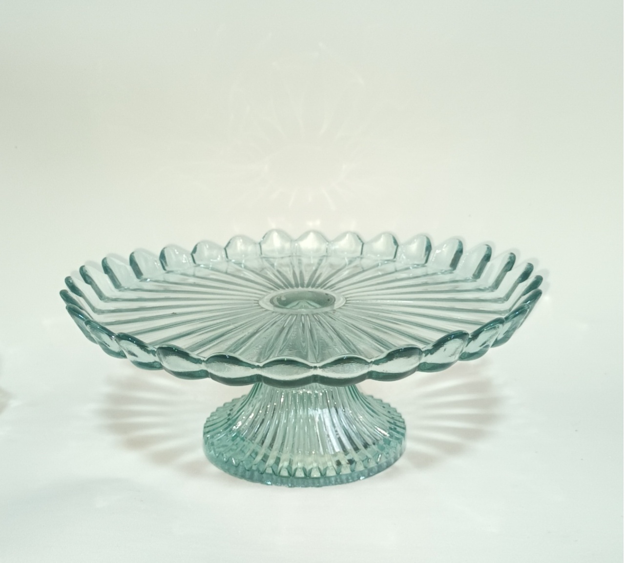 Bandeja Alta de Vidro Flor 22Cm - CRIS FEST DECOR - PEGUE E MONTE