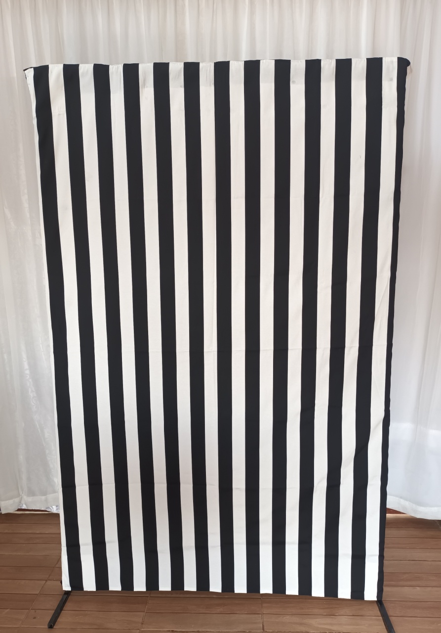 Capa Painel Tecido Retangular 1,3 - Listrado Preto - CRIS FEST DECOR - PEGUE E MONTE