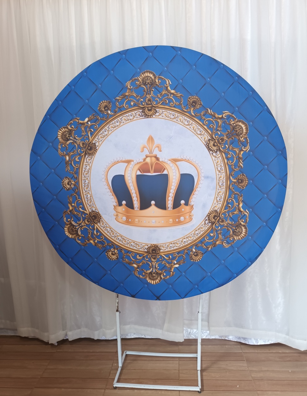 Capa Painel Sublimado 1,50Cm - Coroa Azul - CRIS FEST DECOR - PEGUE E MONTE