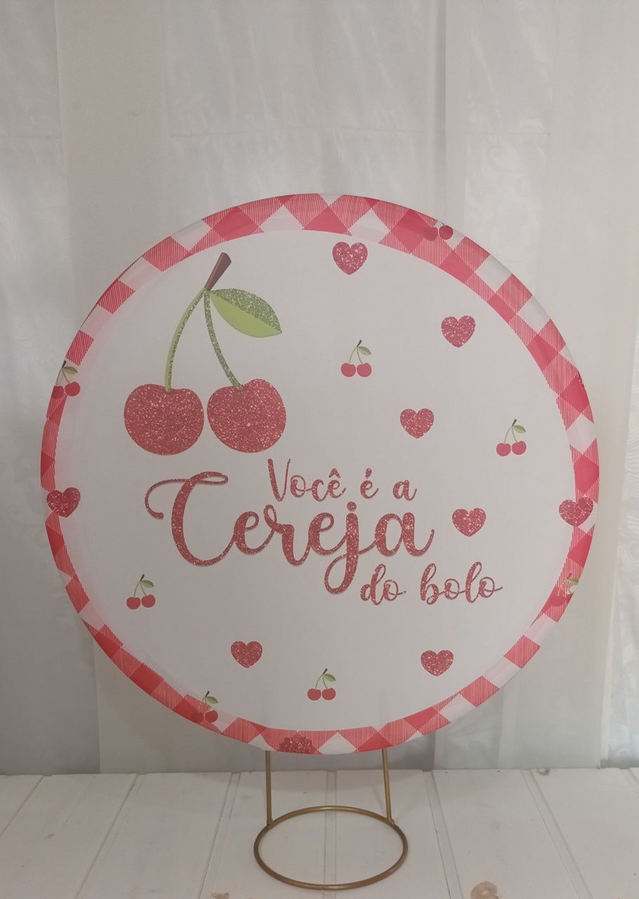 Capa Painel Sublimado 50Cm - Cereja - CRIS FEST DECOR - PEGUE E MONTE