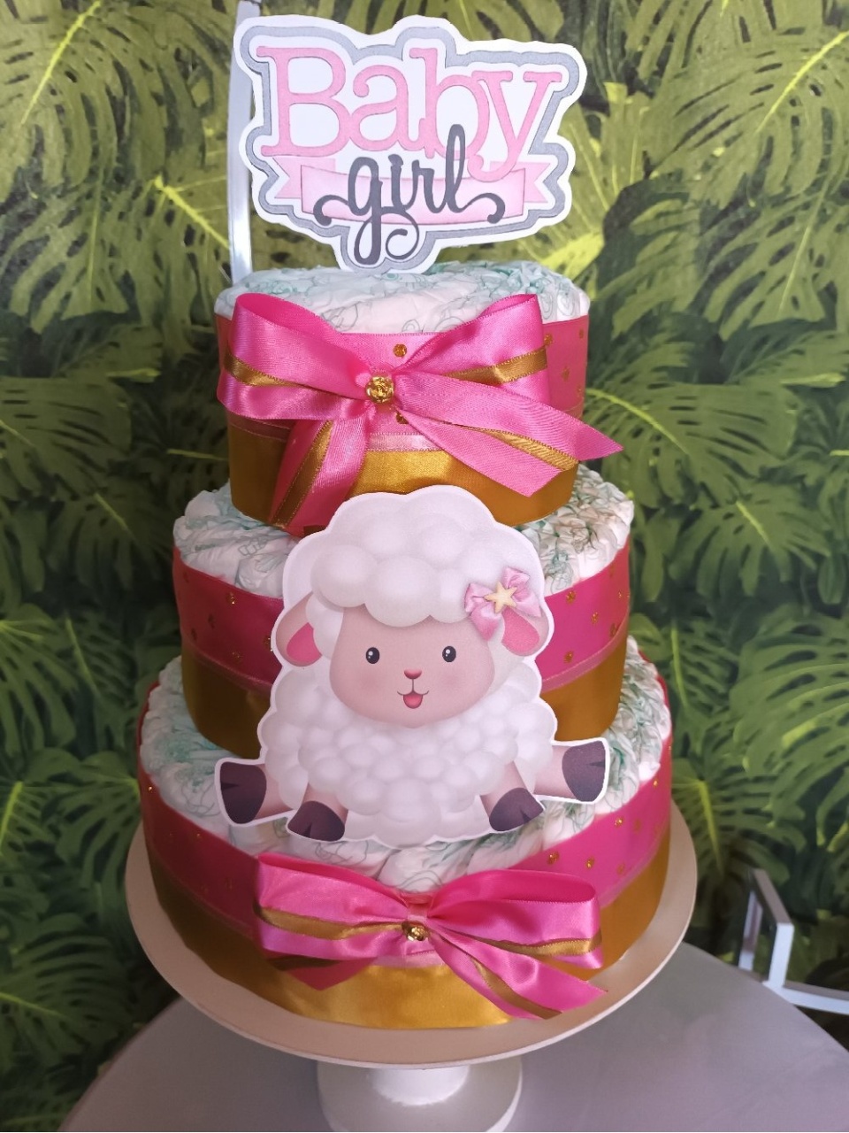 Bolo de Fralda -  Ovelhinha - CRIS FEST DECOR - PEGUE E MONTE