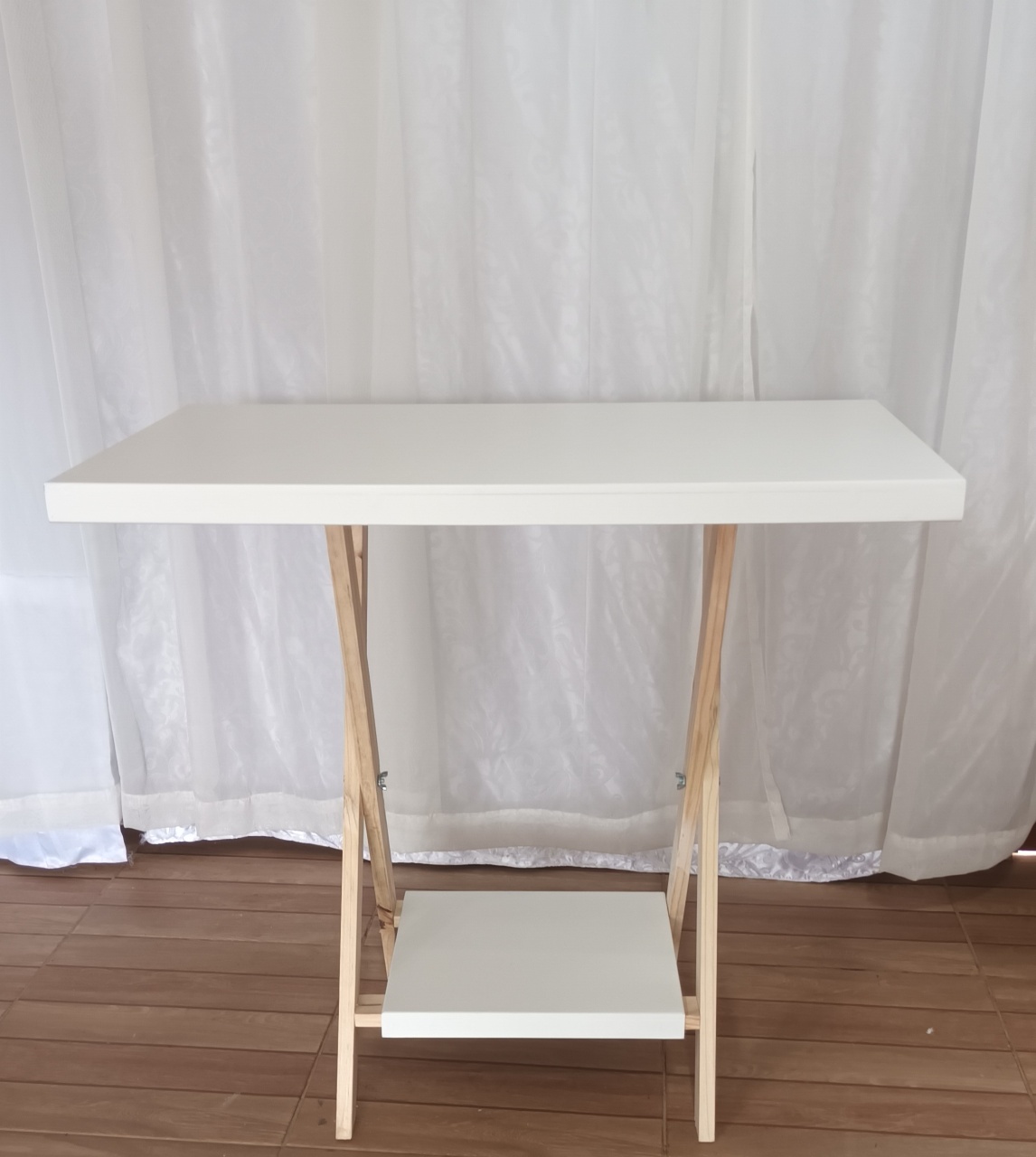 Mesa - Cavalete Tampo Branco 90Cm - CRIS FEST DECOR - PEGUE E MONTE