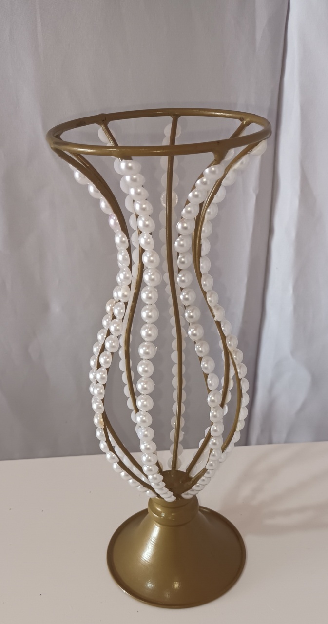 Vaso Metal Perolado: Dourado M - CRIS FEST DECOR - PEGUE E MONTE