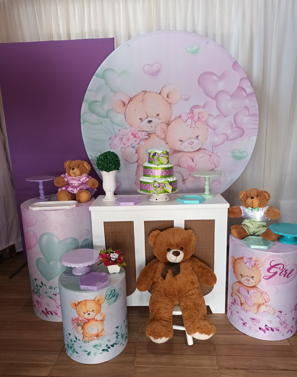Composição - Chá Revelação Ursinhos - CRIS FEST DECOR - PEGUE E MONTE