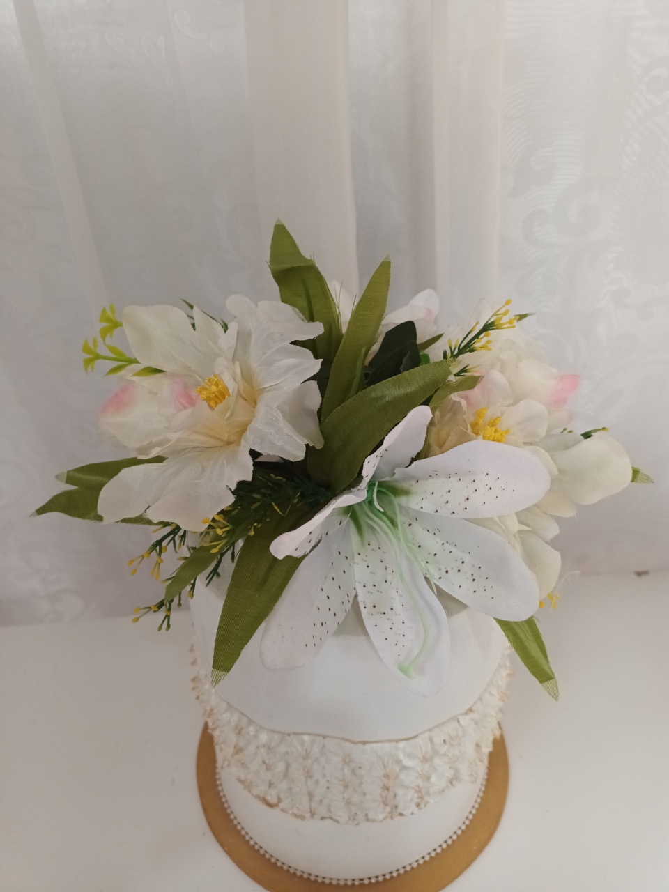 Enfeite Temático - Flores Branca - CRIS FEST DECOR - PEGUE E MONTE