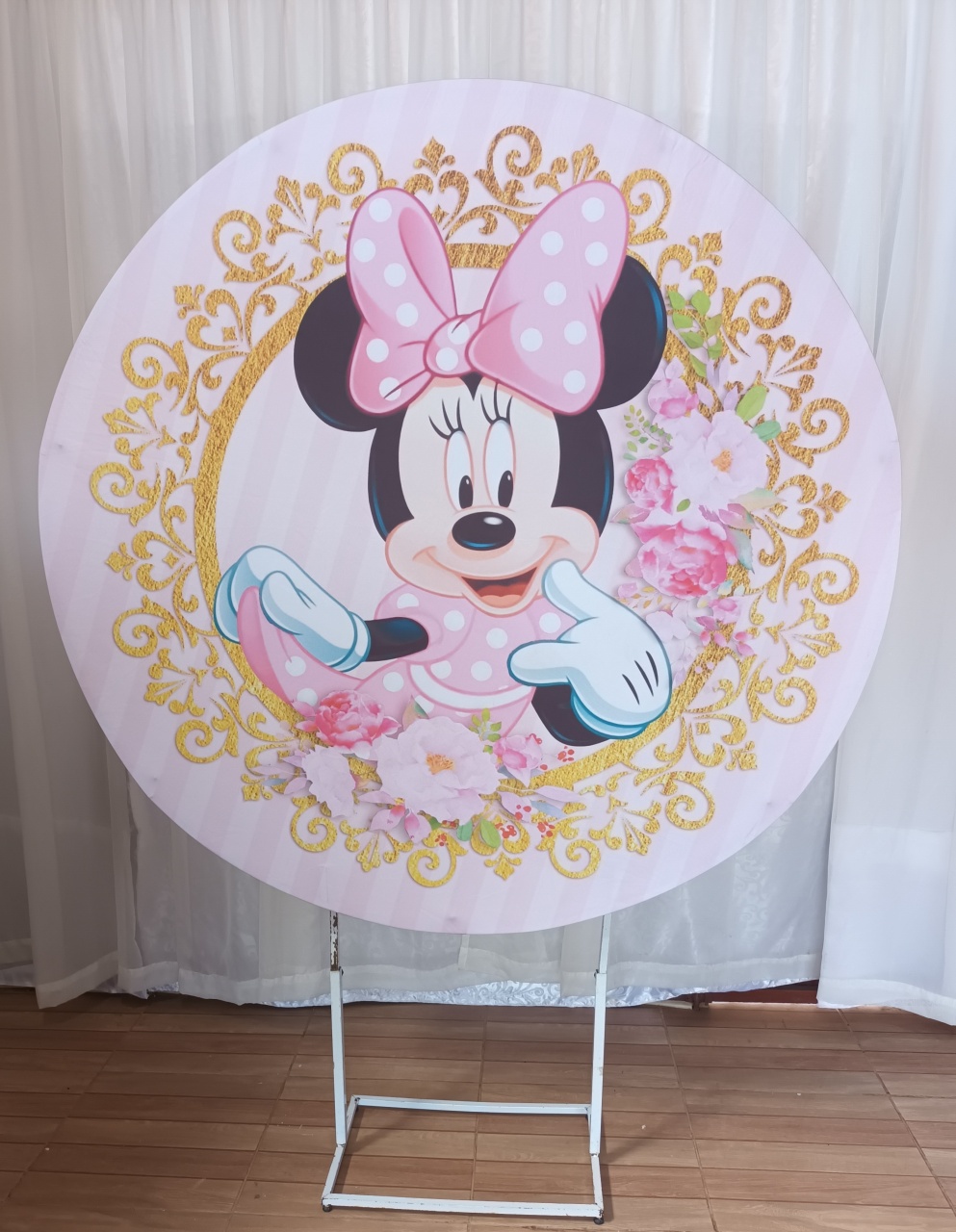 Capa Painel Sublimada 1,50 - Minnie Rosa - CRIS FEST DECOR - PEGUE E MONTE