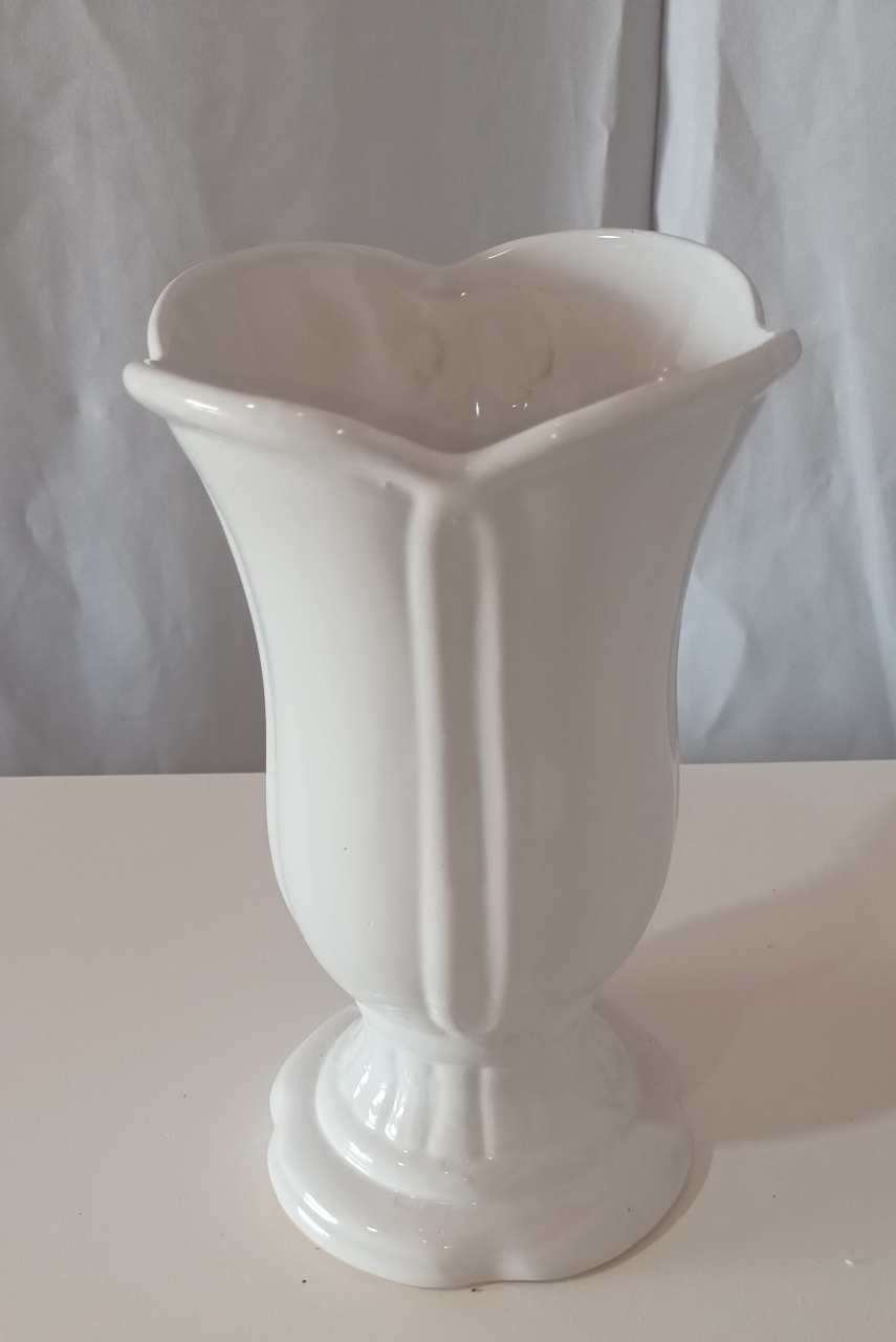 Vaso Ceramica - Branco M   - CRIS FEST DECOR - PEGUE E MONTE