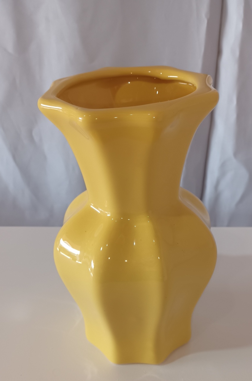 Vaso Ceramica - Amarelo M    - CRIS FEST DECOR - PEGUE E MONTE