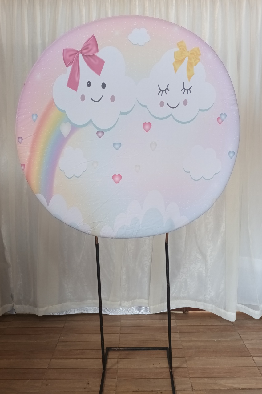 Capa Painel Sublimada 1,20 - Chuva de Amor - CRIS FEST DECOR - PEGUE E MONTE