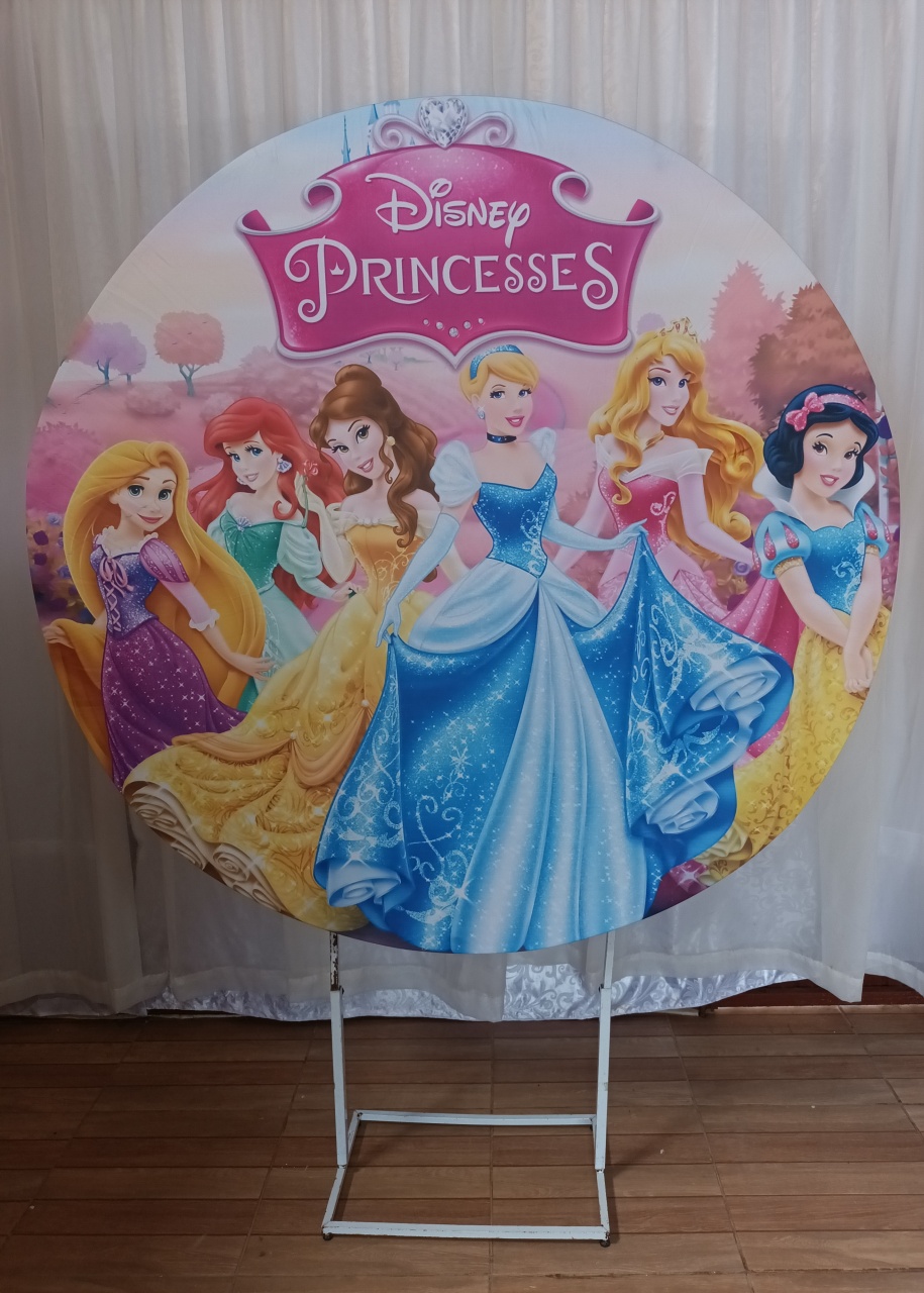 Capa Painel Sublimada 1,50 - Princesas - CRIS FEST DECOR - PEGUE E MONTE