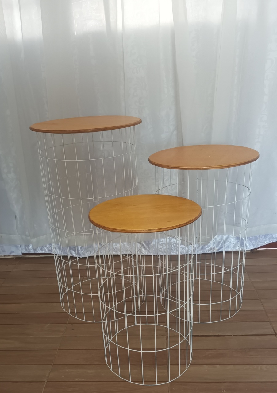  3 Cilindros Telado Branco - P,M,G  - CRIS FEST DECOR - PEGUE E MONTE