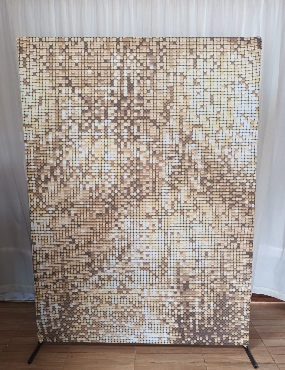 Capa Painel Sublimado Retangular 1,5 - Lantejoula Dourado - CRIS FEST DECOR - PEGUE E MONTE