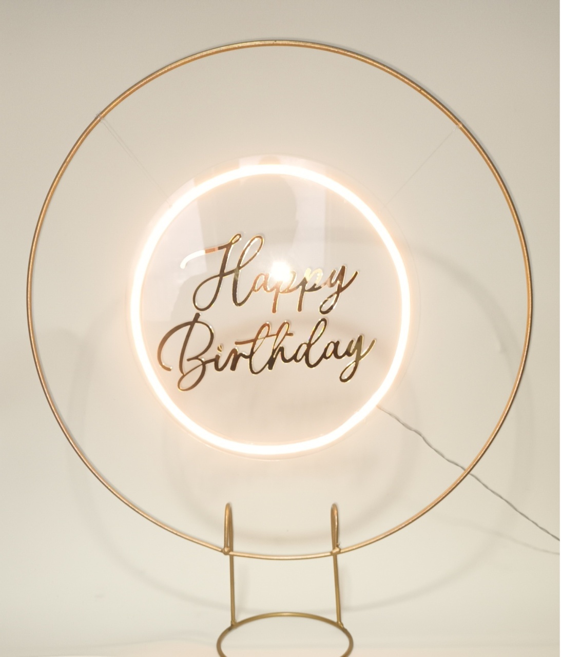 Acrilico Happy Birthday de Led 30Cm - CRIS FEST DECOR - PEGUE E MONTE