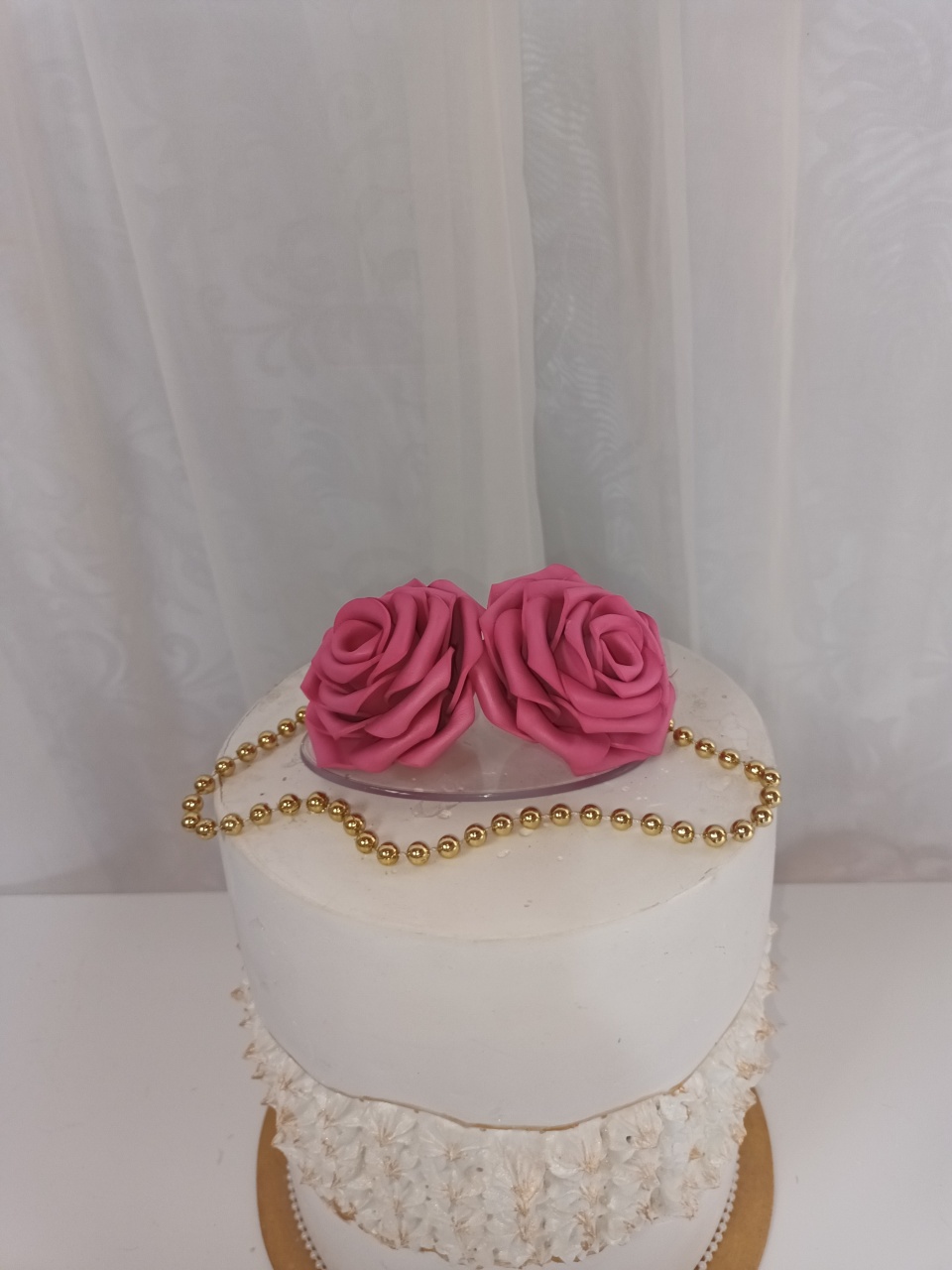 Enfeite Temático - Rosas E Cordao Dourado - CRIS FEST DECOR - PEGUE E MONTE