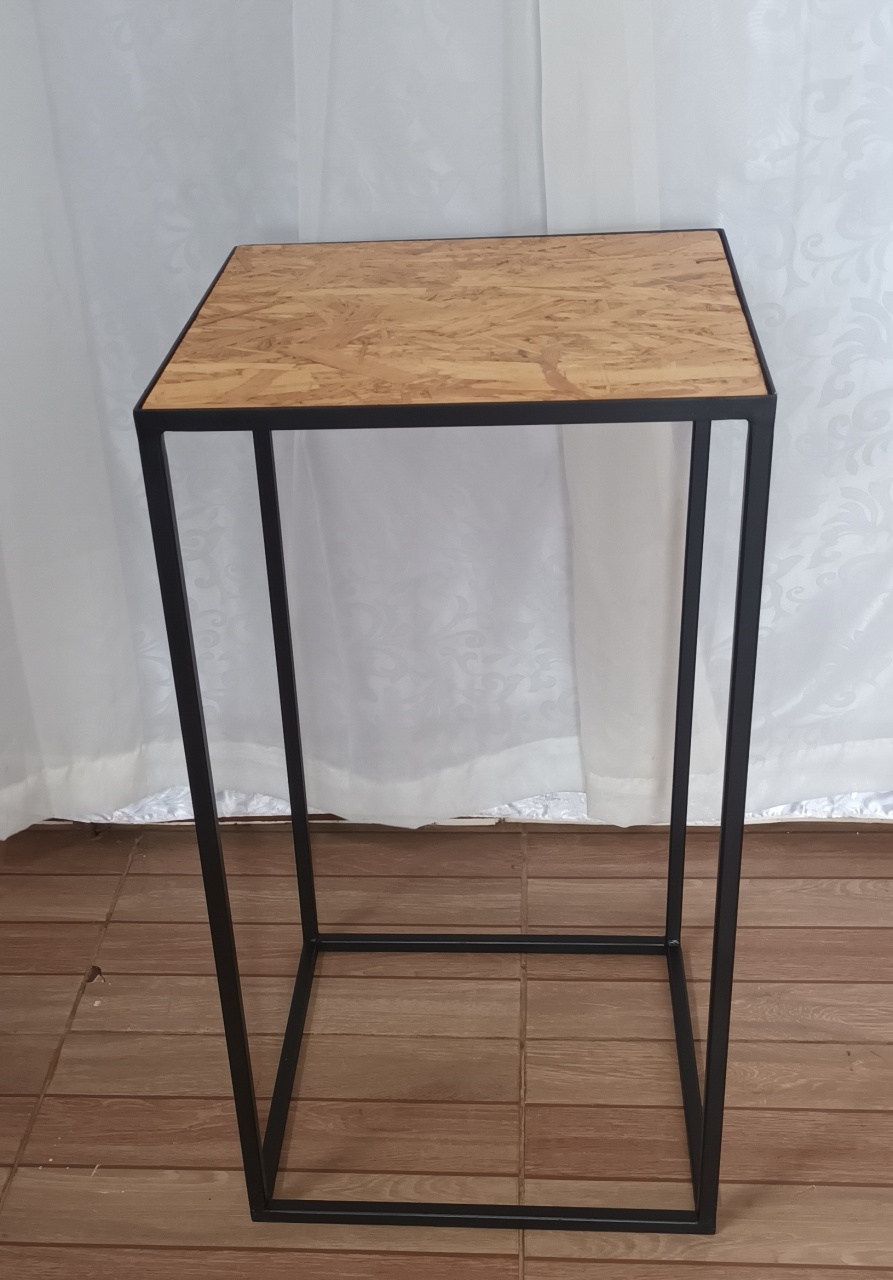 Mesa de Ferro Preto Com Tampo Rústico - G - CRIS FEST DECOR - PEGUE E MONTE