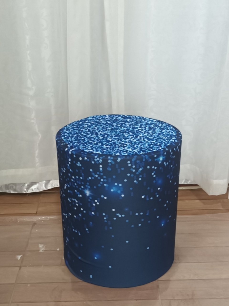 Capa de Cilindro Sublimada: Gliter Azul\ P   - CRIS FEST DECOR - PEGUE E MONTE