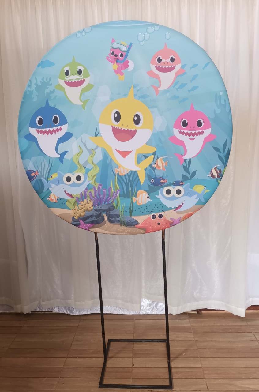 Capa Painel Sublimada 1,20 - Baby Shark - CRIS FEST DECOR - PEGUE E MONTE