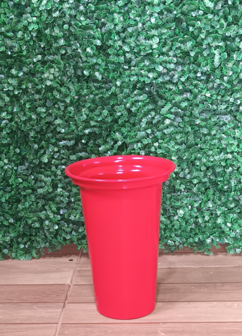 Vaso de Chão Aluminio Vermelho - CRIS FEST DECOR - PEGUE E MONTE