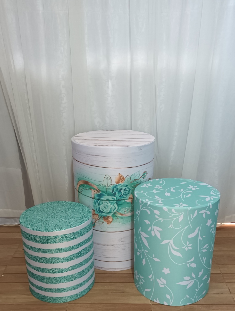 3 Cilindro Pmg+ Capa Sublimada Floral Verde - CRIS FEST DECOR - PEGUE E MONTE