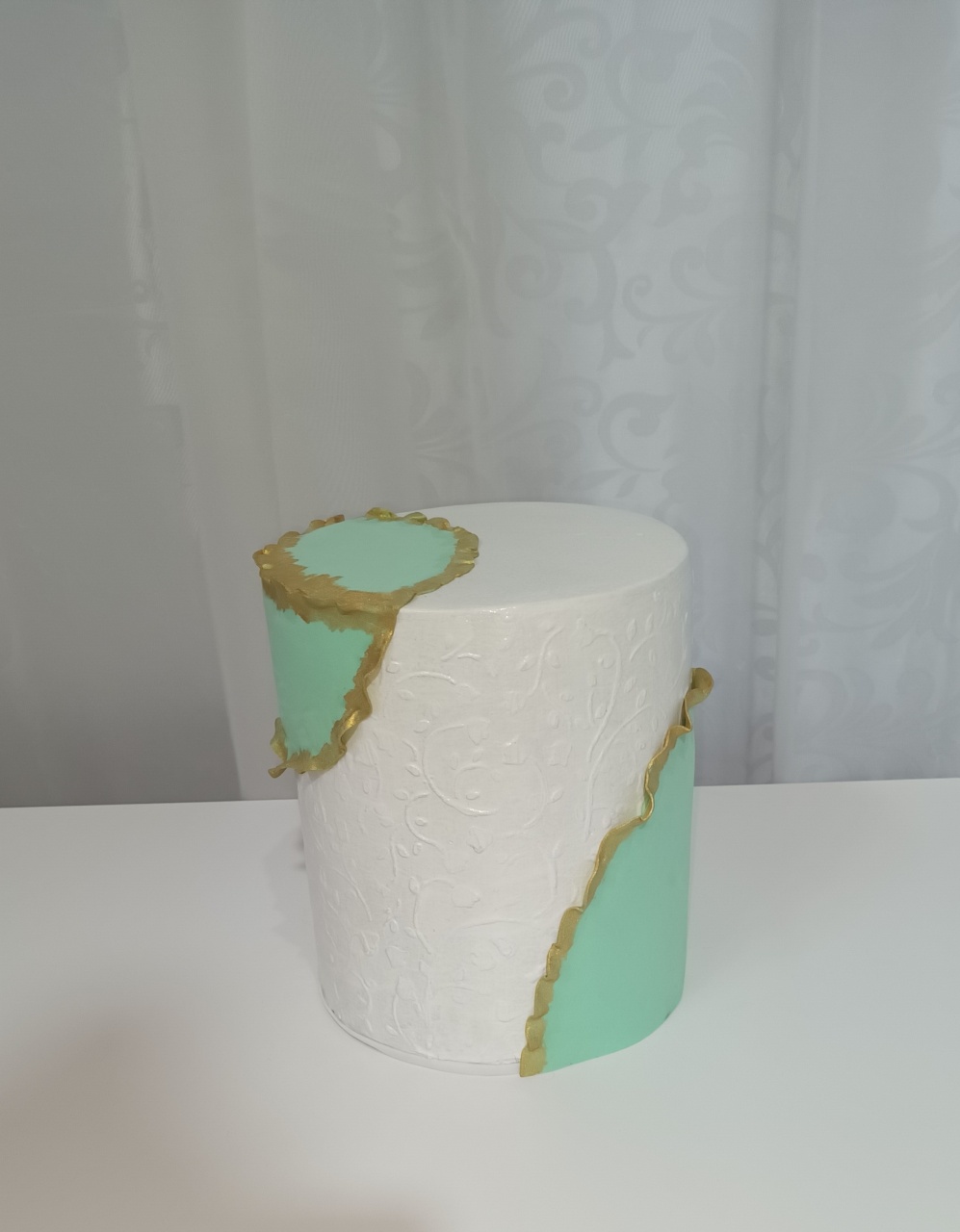 Bolo Fake Unitário Verde E Branco - CRIS FEST DECOR - PEGUE E MONTE