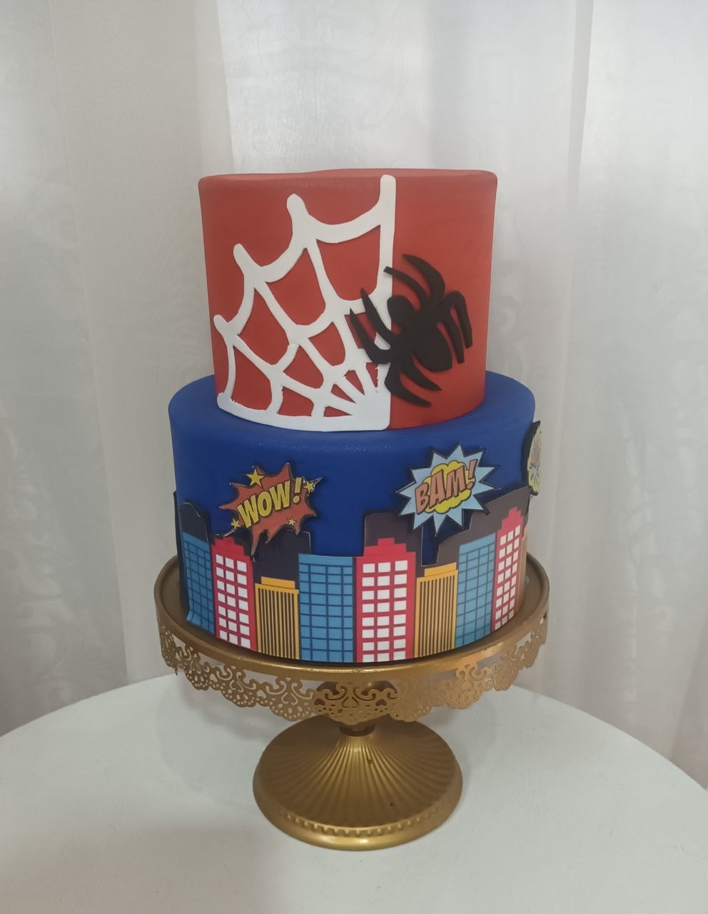 Bolo Fake Ii - Homem Aranha  - CRIS FEST DECOR - PEGUE E MONTE