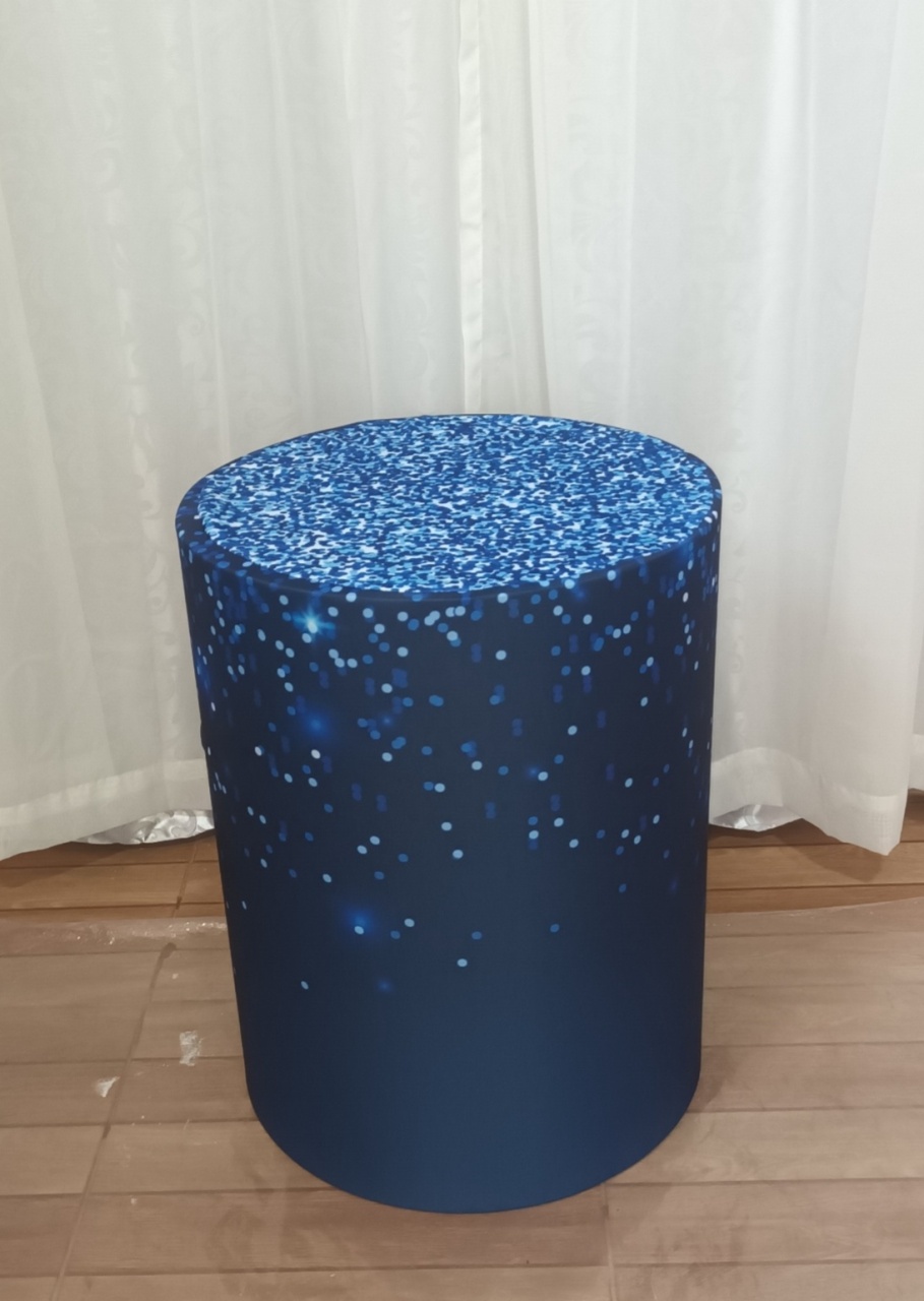 Capa de Cilindro Sublimada: Gliter Azul\M   - CRIS FEST DECOR - PEGUE E MONTE