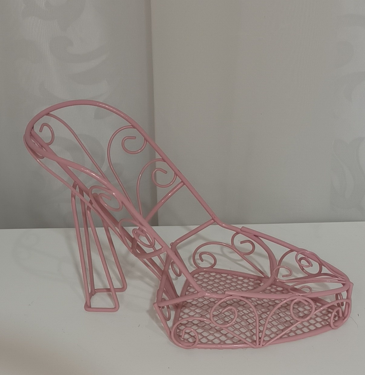 Adereços de Mesa - Sapato Aramado Rosa Claro - CRIS FEST DECOR - PEGUE E MONTE
