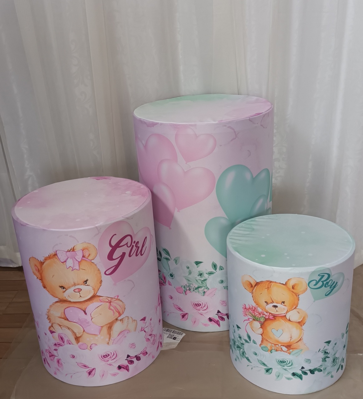 Capa de Cilindro Sublimada: Chá Revelação Verde E Lilás - CRIS FEST DECOR - PEGUE E MONTE