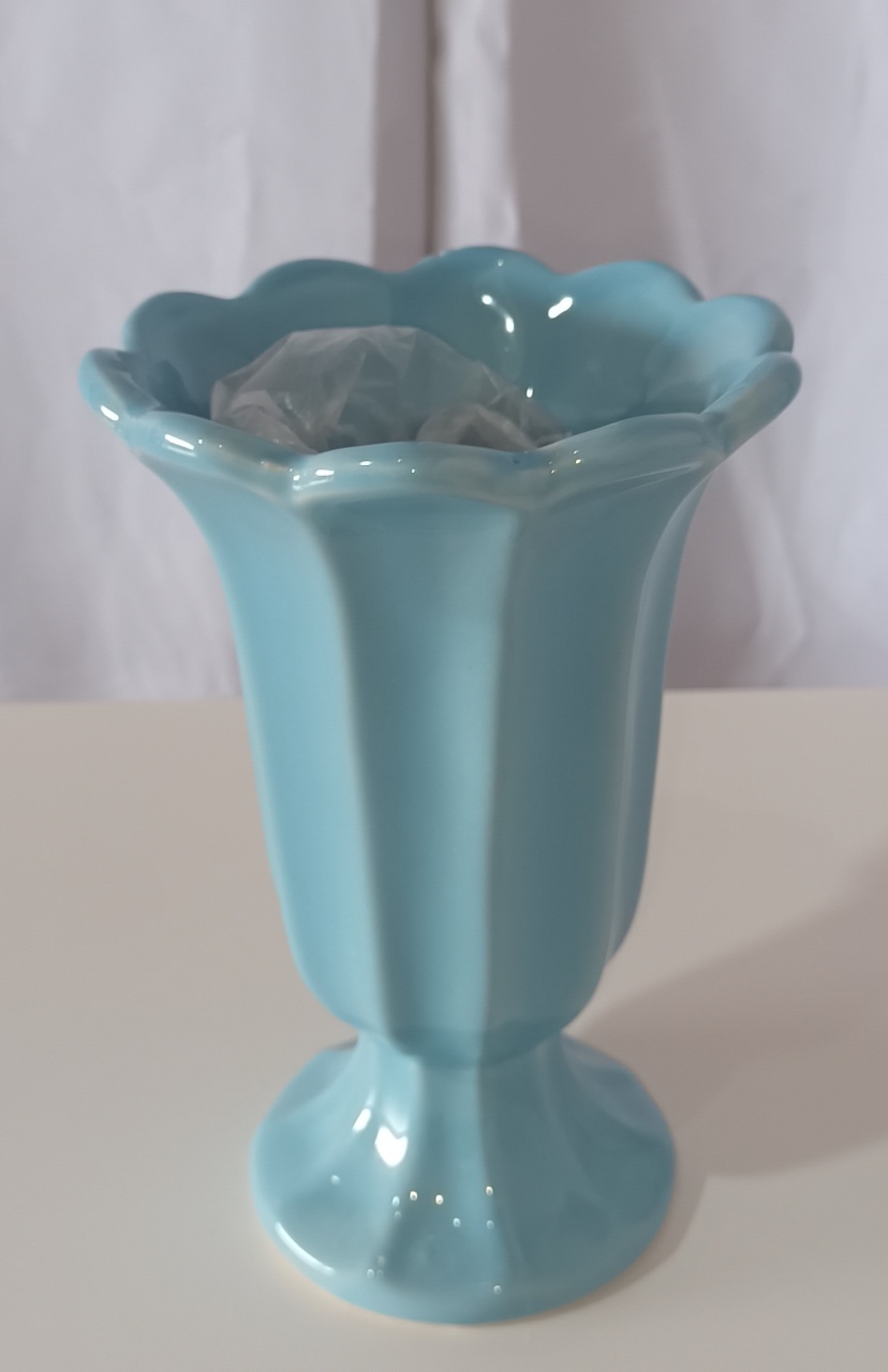 Vaso Ceramica - Azul Claro P   - CRIS FEST DECOR - PEGUE E MONTE