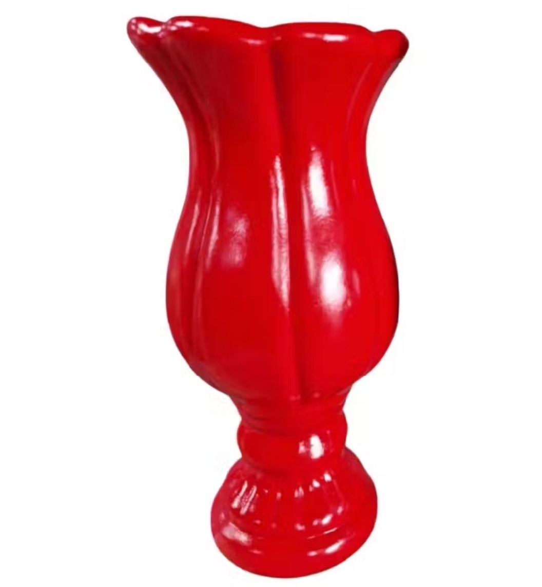 Vaso Tulipa G Cerâmica Vermelho - Decorart Pegue e monte e Decoração completa