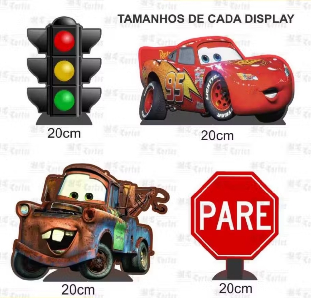 Display de Mesa Carros - Decorart Pegue e monte e Decoração completa