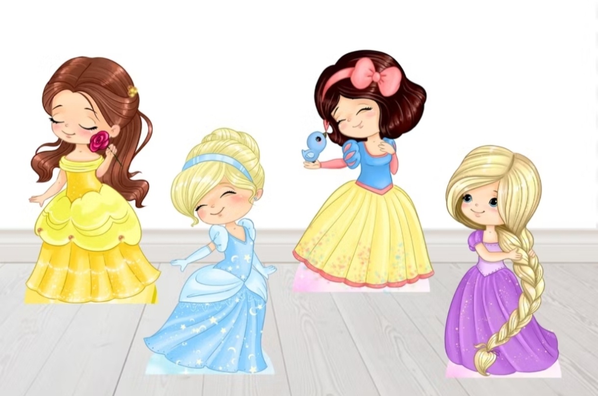Display de Chão Princesas Cute 80Cm(Cada) - Decorart Pegue e monte e Decoração completa