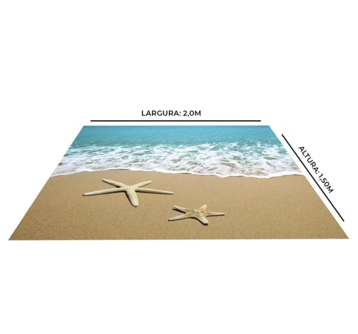 Tapete Lona Praia - Decorart Pegue e monte e Decoração completa
