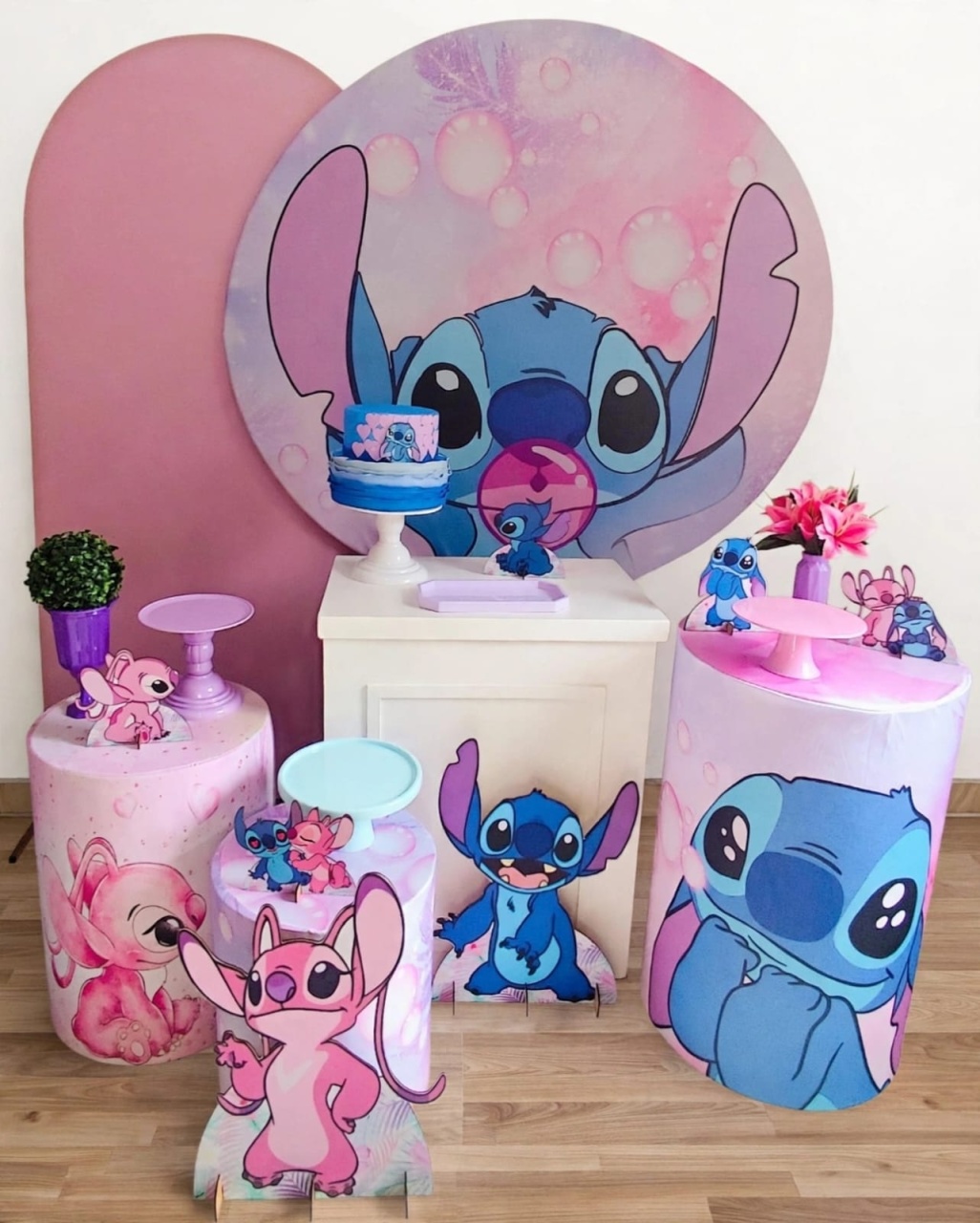 Stitch E Angel - Decorart Pegue e monte e Decoração completa