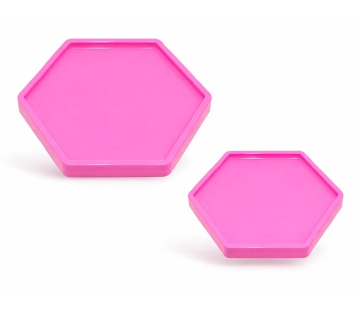 Dupla de Bandeja Sextavada P Pink - Decorart Pegue e monte e Decoração completa