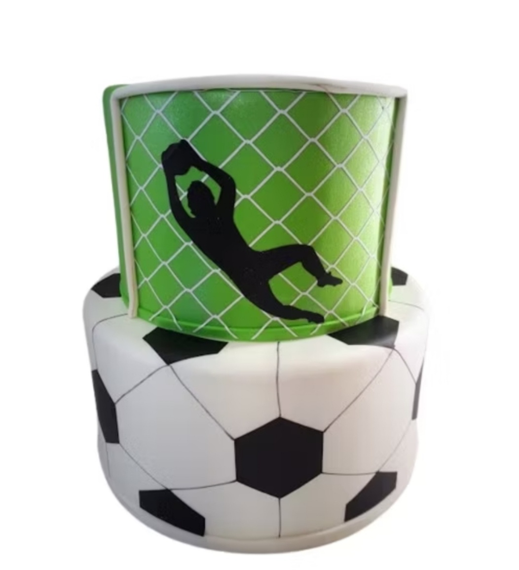 Bolo Fake Futebol - Decorart Pegue e monte e Decoração completa