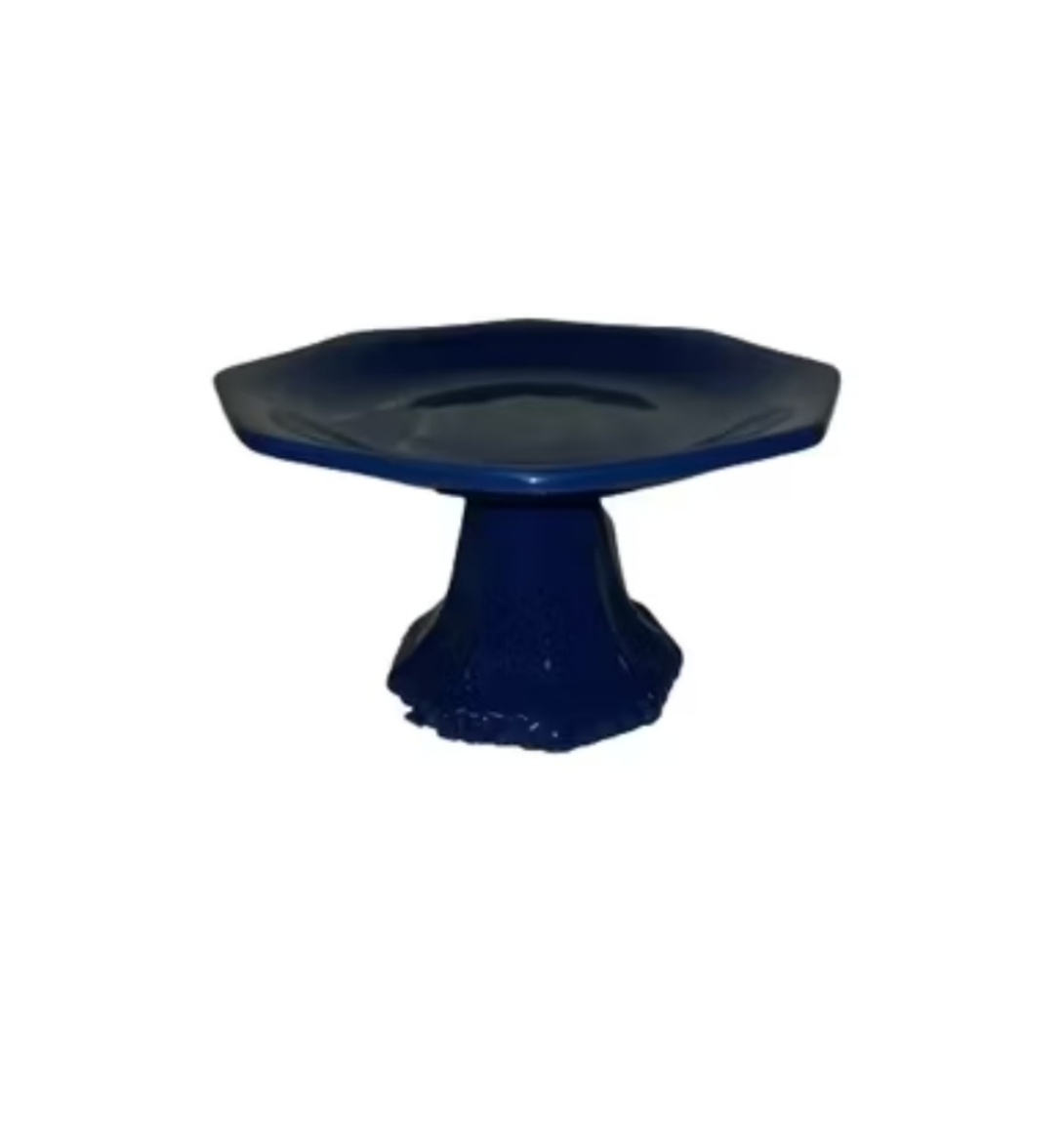 Boleira Oitava Cerâmica Azul Cobalto P - Decorart Pegue e monte e Decoração completa