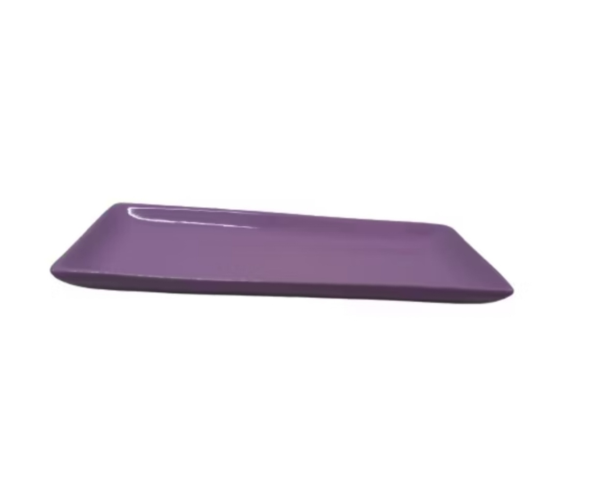 Bandeja Retangular Cerâmica Lilás - Decorart Pegue e monte e Decoração completa
