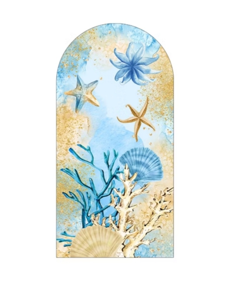 Capa Para Painel Romano 2X1 Com Elástico Fundo Do Mar - Decorart Pegue e monte e Decoração completa