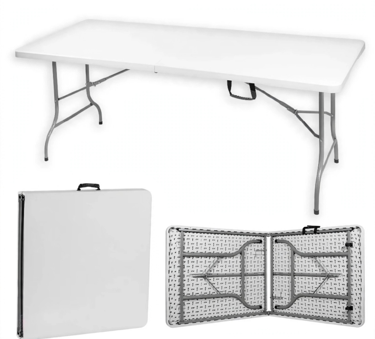 Mesa Dobrável Para Usar Com Toalha de Babado 180X70X74 - Decorart Pegue e monte e Decoração completa